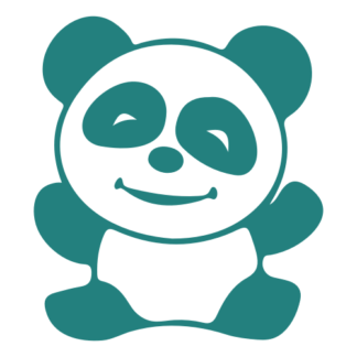 Happy Panda Decal (Turquoise)